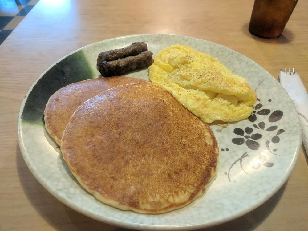 Scrambled Eggs and Pancakes